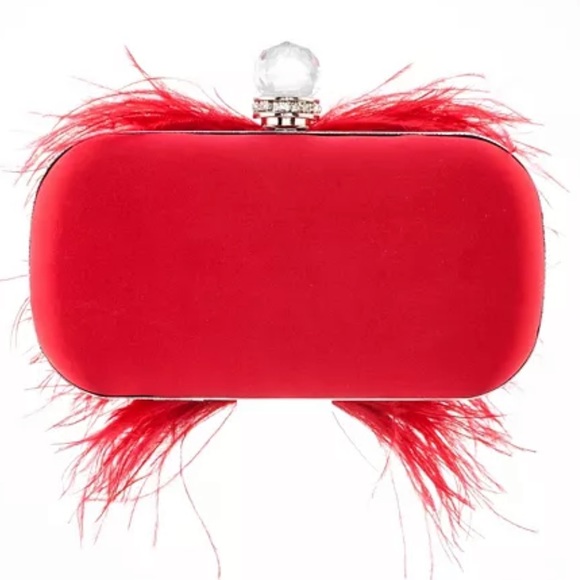Nina Lara Feather Embellished Minaudiere Clutch - Picture 3 of 13